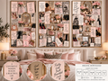 Blush Pink Fashion Wall Art Set of 3 – Feminine Fashion Collage, Glam Bedroom & Beauty Room Decor, Digital Download