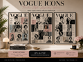 Vintage Fashion Icons Wall Art Set of 3 | 1950s & 1960s Editorial Fashion Collage | Retro Glamour Printable Art