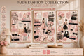 Blush Pink Paris Fashion Wall Art Set, Chic Feminine Collage Prints (Digital Download)