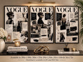 Parisian Fashion Wall Art Set of 3 – Neutral Luxury Prints, Editorial Collage, Feminine Chic Decor