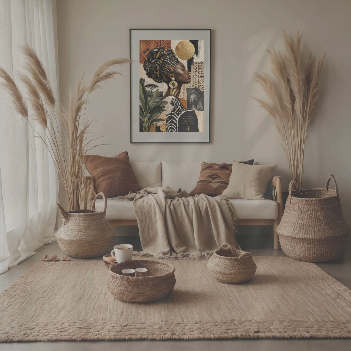 Afrocentric Fashion Wall Art Set of 3 – Luxury Fashion Collage