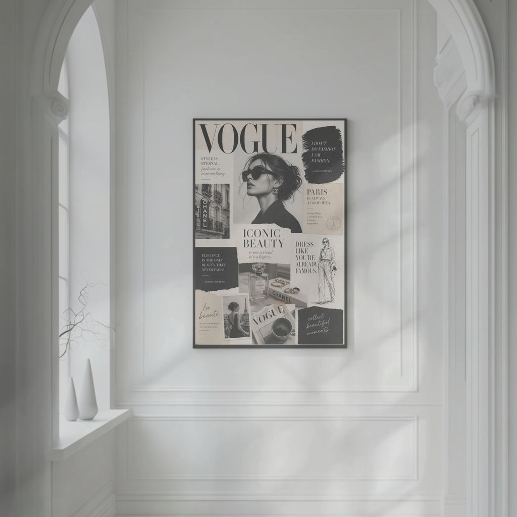 Vogue Style Fashion Collage Prints, Chic Editorial Posters (Digital Download)