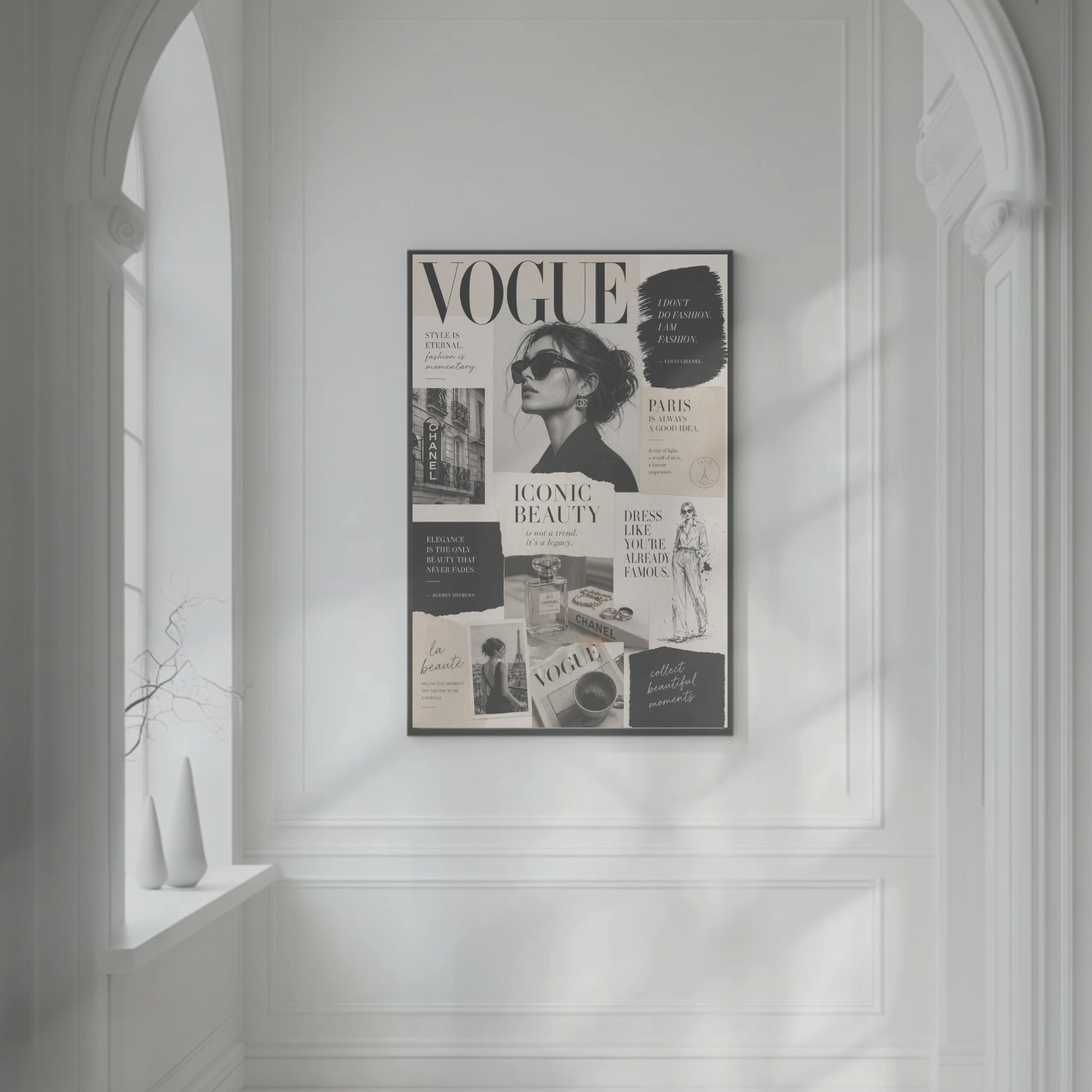Vogue Style Fashion Collage Prints, Chic Editorial Posters (Digital Download)